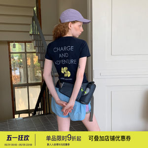 
square houlest outdoor printing slim fit and slim sweat-absorbing quick-drying breathable sports yoga short-sleeved T-shirt for women