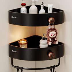 Medieval-Style Bathroom Storage Rack, No-Drill Bathroom Triangular Basket, Toilet Shower Gel Wall-Mounted Corner Shelf