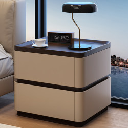 2025 New Model All-Solid Wood Bedside Table for Home Bedroom, Modern Simple Storage Cabinet with Two Drawers, Popular Model
