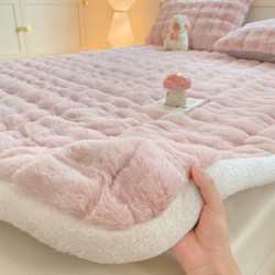 Milk Velvet Mattress, Home-Use Soft Cushion with Added Fleece, Winter Dormitory Student Single Bed 1.5m Mattress, Bedding, Bottom Protection Pad