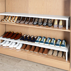 Shoe Cabinet with Layered Partitions, Extendable Shoe Rack, Partitioned Shoe Storage, Wardrobe Storage Rack, Multi-Layer Space-Saving