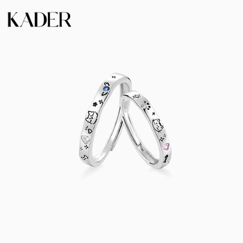 Catiro Meow Fairytale Couple Ring 925 Silver Open Ring Birthday Gift for Girlfriend