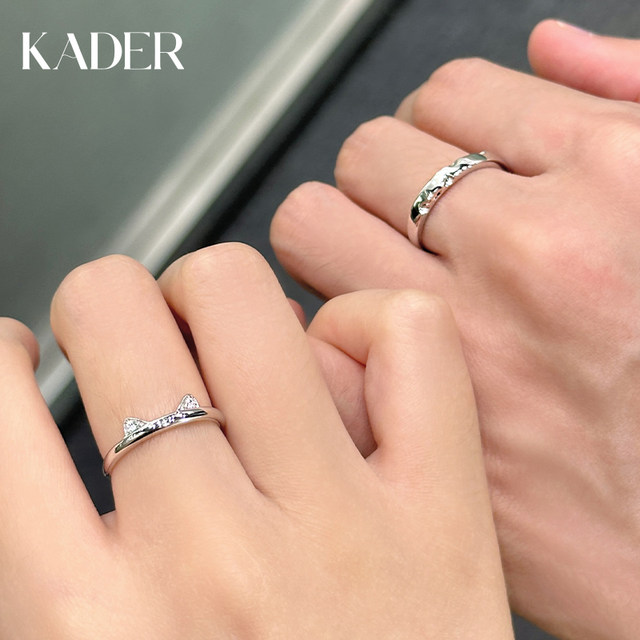 Cat Diary Couple Ring Sterling Silver Ring Birthday Gift for Boy and Girlfriend