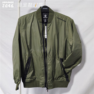 
CONVERSE Men's army green baseball embroidered versatile sports and leisure cotton jacket 10018368
