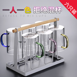 High-End Glass Cup with Handle, Heat-Resistant, Simple Milk Cup, Drinking Cup, Home Living Room Tea Cup, Family Set