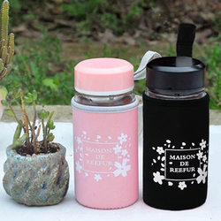 Couple's Glass Cup with Handle, Cup Cover, Tea Filter, High Temperature Resistant, High Borosilicate, Simple and Convenient Glass Water Cup for Men and Women