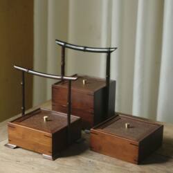 Multi-Layer Portable Pasta Box, Bamboo and Rattan Double-Layer Carrying Case, Picnic Basket, Fruit Tea Snack Tray, Tea Set Storage Box, Collectible Items