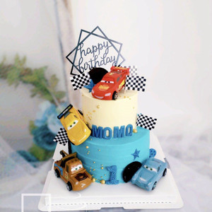 
Plastic Huili Car Birthday Cake Decoration Ornaments Lightning McQueen Car Story Baking Plug-in Accessories