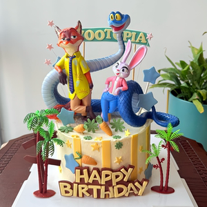 
Internet celebrity Zootopia cake decoration ornaments Rabbit Judy Fox Nick Gary Snake birthday baking dress