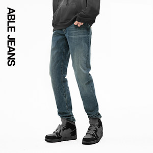 ABLE JEANS [Three-dimensional Slim Pants] Men's Stretch Straight Commuting Slim Skinny Jeans