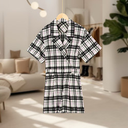 【Bj】Fashionable and Trendy Casual Simple Plaid Women's Jumpsuit Bj2027