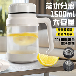 Simple Large-Capacity Glass Water Cup for Women, New 2025 Model with Handle, Ladies' Office Tea Brewing Water Separation Cup for Men