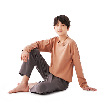 Catman children's pajamas long-sleeved pure cotton boys' spring and autumn cotton home clothes medium and large children's 100% cotton autumn suit