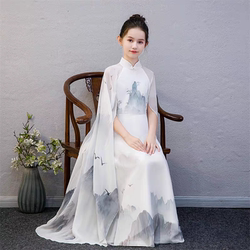 Guzheng performance clothing for girls, guzheng performance clothing for women, adult Chinese style poetry recitation, conductor clothing, great temperament