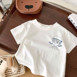 Pure Cotton Children's Short-Sleeved T-Shirt Tops for Boys and Girls 2026 New Summer Style for Toddlers and Babies, Stylish Base Shirt