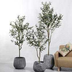 Large Artificial Green Plant Potted Plant Nordic Indoor Window Decoration Artificial Tree Olive Tree Artificial Plant
