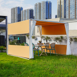 Aimeijia Outdoor Sunshade Canopy Small Courtyard Pergola Sunshade Umbrella Terrace Patio Rain Shelter Balcony Canopy Tent Sky Full of Clouds