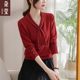 Mom's autumn clothes temperament knitted sweater Xi mother-in-law wedding banquet 2025 new shirt middle-aged and elderly spring and autumn fashionable top