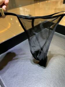 Full transparent thong European and American ladies sexy net yarn perspective real silk large size black hot low waist girl