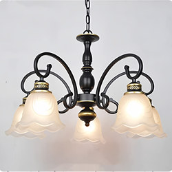 European-Style Wrought Iron American Creative Chandelier Retro Simple Living Room Dining Room Bedroom Staircase 356810-Head Zhongshan Lighting Fixtures