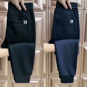 
Casual pants for men 2025 autumn and winter versatile and comfortable sports leggings sweatpants trendy plus velvet and thickened small feet harem pants