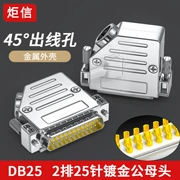 DB25 nam nữ 2 hàng 25 chân cắm đầu nối cổng song song Đầu nối lỗ thoát 45 độ Giao diện D-SUB25P