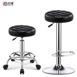 Tpv Bar Stool, Simple and Modern High Stool, Adjustable and Swivelable, Footrest Bar Stool, Beauty Salon Round Stool, Bar Chair