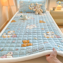 Winter Milk Velvet Mattress Pad Dormitory Student Single Bed Fleece Bed Cover Thickened Coral Fleece Mattress Pad Quilt Base