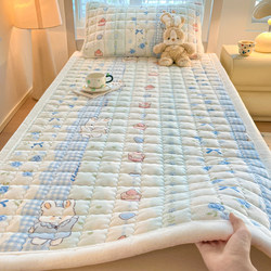 Milk Velvet Mattress Topper Soft Cushion for Home Bedroom Bed Cover Winter Thickened Coral Fleece Mattress Pad Dormitory Single Bed