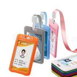 [10-Pack] Double-Sided Card Holder Work Id Lanyard Badge Holder Bus Campus Student Meal Card Employee Access Card