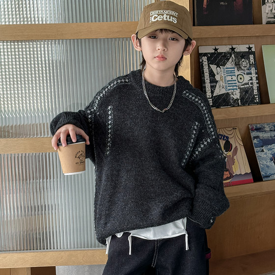 
Children's clothing boys spring sweaters 2026 new medium and large children's spring and autumn sweaters boys pullover spring trend