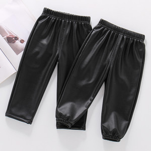 
Children's leather pants autumn and winter baby all-in-one velvet pants stretch waterproof warm men's and women's baby pants can be worn with cotton pants