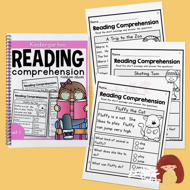 幼儿英语阅读理解练习册题纸选择回答问题4 8岁短文