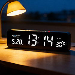 Wifi Connected Digital Electronic Clock Living Room Alarm Clock Tv Cabinet Automatic Time Setting Desktop Clock Display Ornament