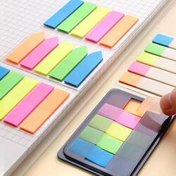 Fluorescent Sticky Notes, Transparent Plastic Markers, Highlight Stickers, High-Quality Student Classification Notes, Index Tabs