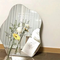 High-Definition Glass Cloud-Shaped Mirror, Adhesive Wall-Mounted, No-Drill, Tabletop Makeup Mirror, Student Dormitory Mirror