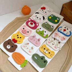 Animal Hair Clips for Girls, Cute Cartoon Hair Clips, Strawberry Bear, Piggy Side Clips, Hair Clips for Stray Hair, Handmade Bb Clips, Finished Products