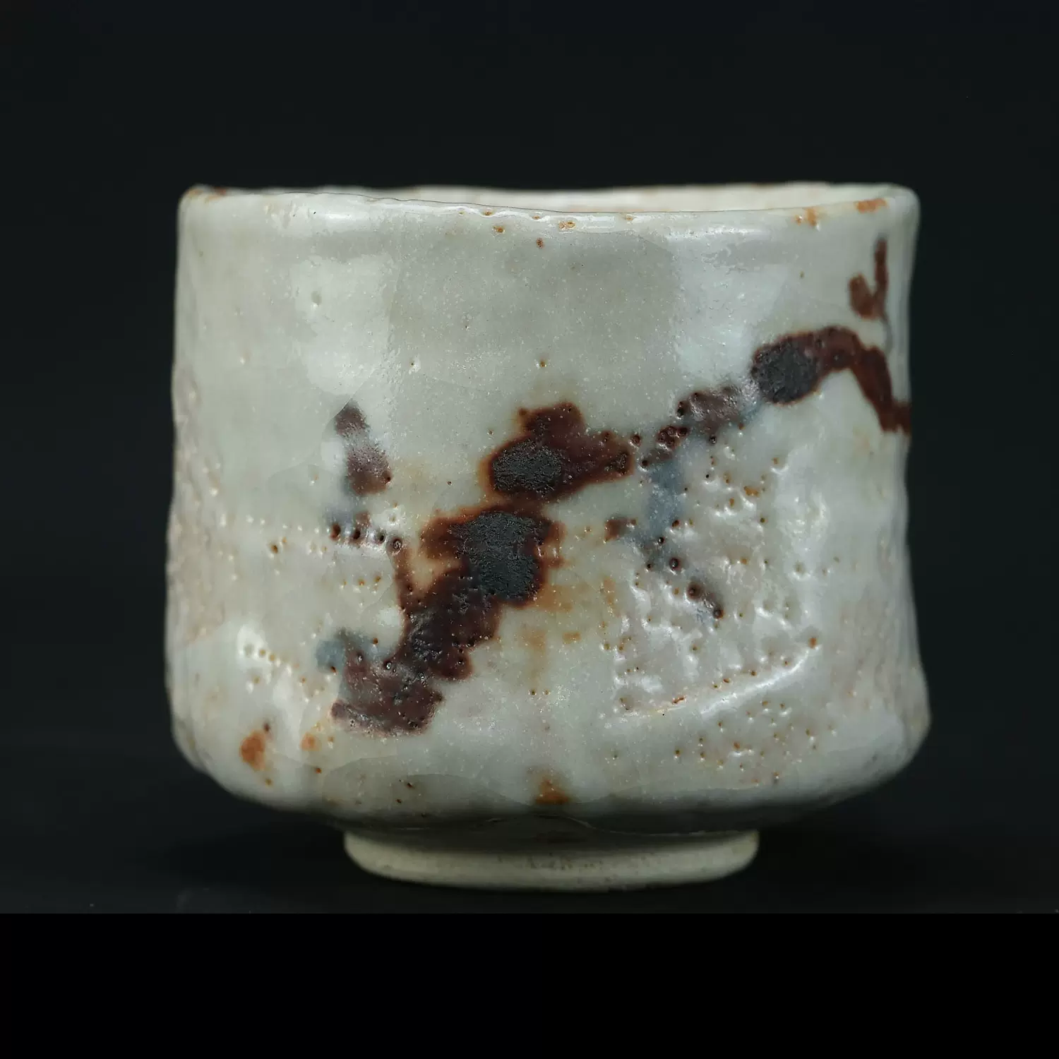 日本茶道具朴富元作高丽伊罗保抹茶碗大德寺高僧神波东岳题铭滴翠