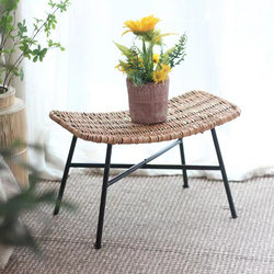 Creative Home Fashionable Hand-Woven Wicker Entrance Stool for Adults to Sit on Simple Shoe Changing