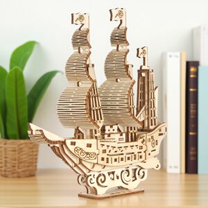 
Dillox Explorer wooden ocean sailing model three-dimensional puzzle children's toy desktop display assembly