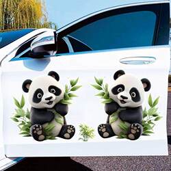 Cute Bamboo Panda Pattern Cartoon Car Sticker Body Scratch Cover Electric Motorcycle Waterproof Decorative Sticker
