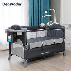 Baby Crib Is Movable, Foldable, Portable, Multi-Functional, Cradle, Bedside Bed, Newborn Splicing Large Bed, Baby Bed