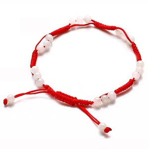 
Natural jade red rope anklet for women's zodiac year fortune beads scaffolding for best friend birthday gifts fashionable and simple