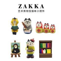 Japanese-Style Zakka Library Fox and Cat Desktop Ornaments Home Decor Cute Style Decorations Small Creative Items
