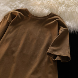 Boys and Girls Solid Color Short-Sleeve T-Shirts, High-End Simple Pure Cotton Summer Wear, Multi-Color Versatile Loose Tops for Older Children ins