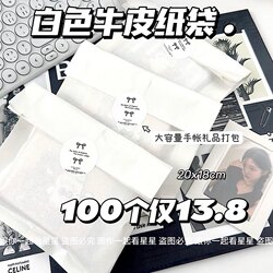 ins White Kraft Paper Bags for Gift Packaging, Large Capacity, High Aesthetic Value, DIY Gift Bags, Packaging Bags