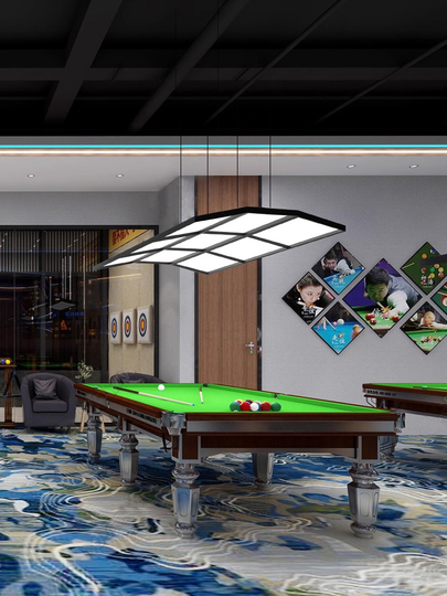 Gouge ビリヤードランプ - ゲームルーム用 6灯 鉄製シャンデリア