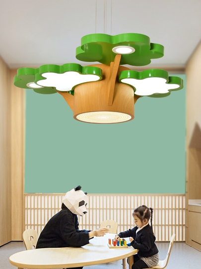 韓国の歌の木シャンデリア - モダンな鉄製LEDペンダントライト