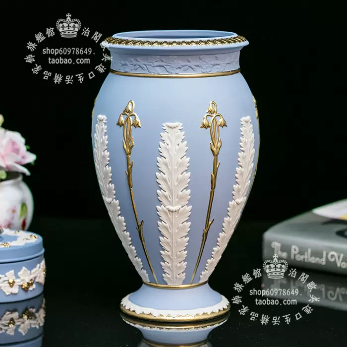 英国Wedgwood 跳舞女神浮雕陶瓷客厅餐桌电视柜手工大花瓶花器-Taobao