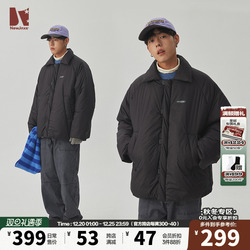 Jnxs Mr. Jiangnan American Retro Printed Warm Cotton Coat Men's Winter Trendy Brand Couple Wear Bread Cotton Coat